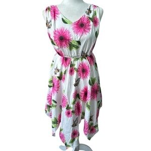 Sunny Fashion Girls Rose Flower Sleeveless Dress Hanky Hem Size 14 NWT